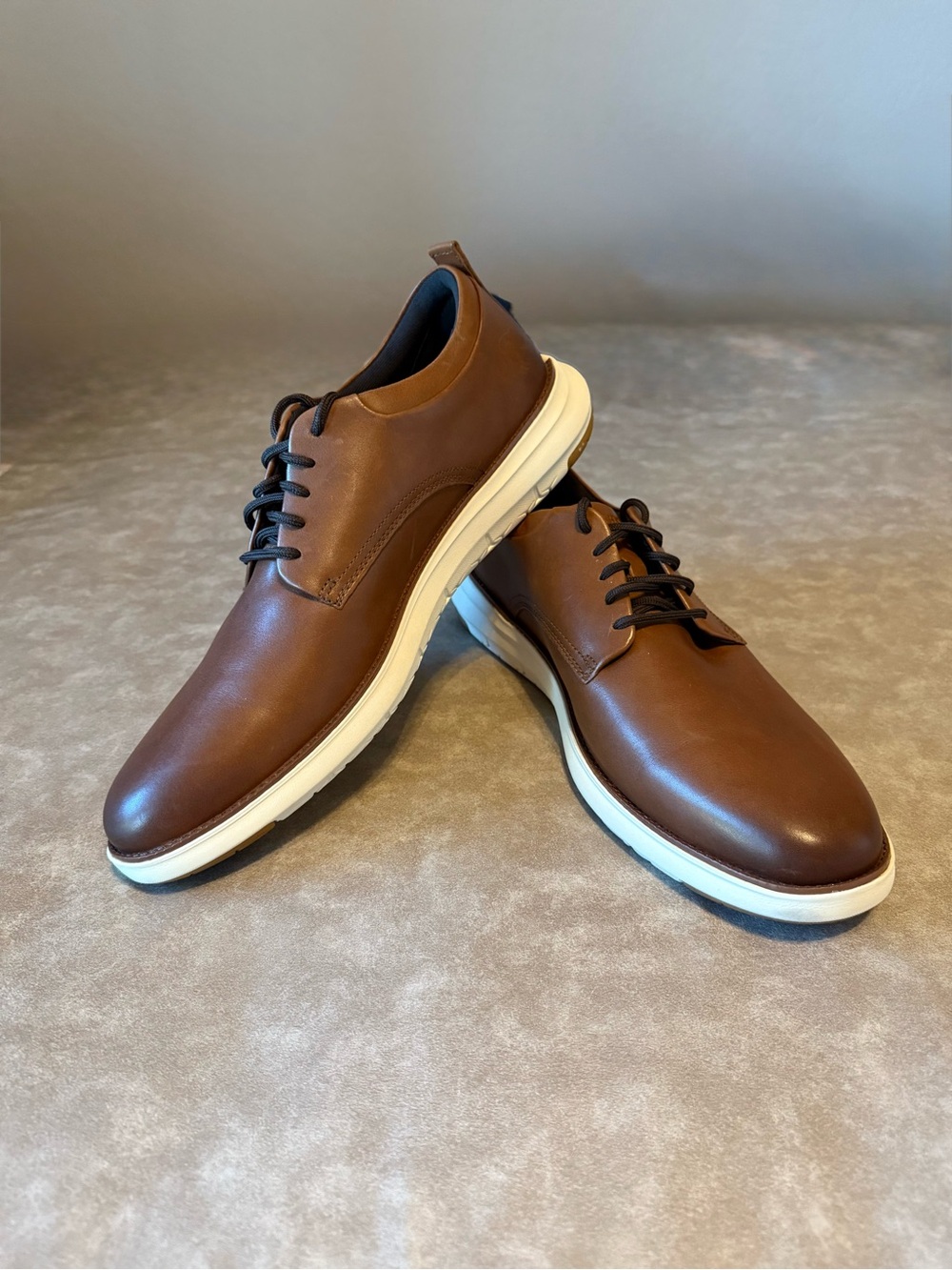 Cole Haan Grand Remix Oxford Men’s 13M British Tan Leather Dress Sneakers